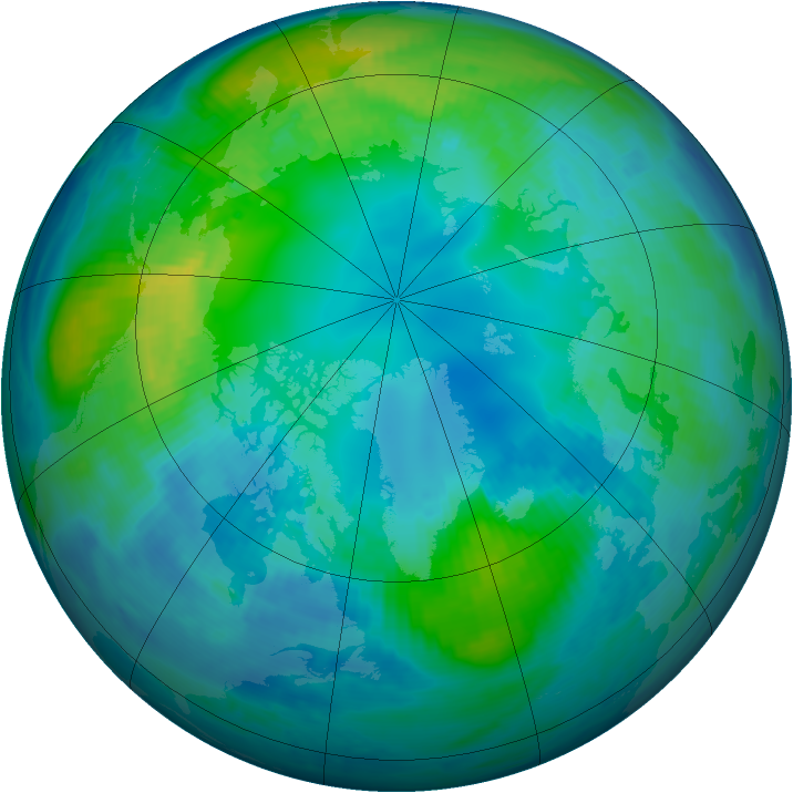 Arctic ozone map for 27 October 2000